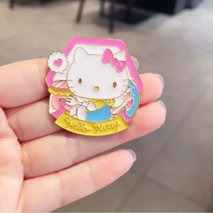 Hello Kitty, Hello Kitty Enamel Metal Pin, Gold Circle By Left Eye, Hell…